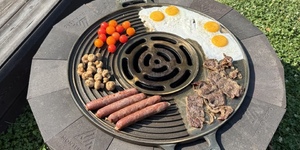 очаг для костра из кирпича (черный огнеупорный кирпич  Montenegro)