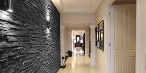 Декоративный камень в интерьере фото 3D панели RKS SLATE Сланец Black Slate купить натуральный камень (8)