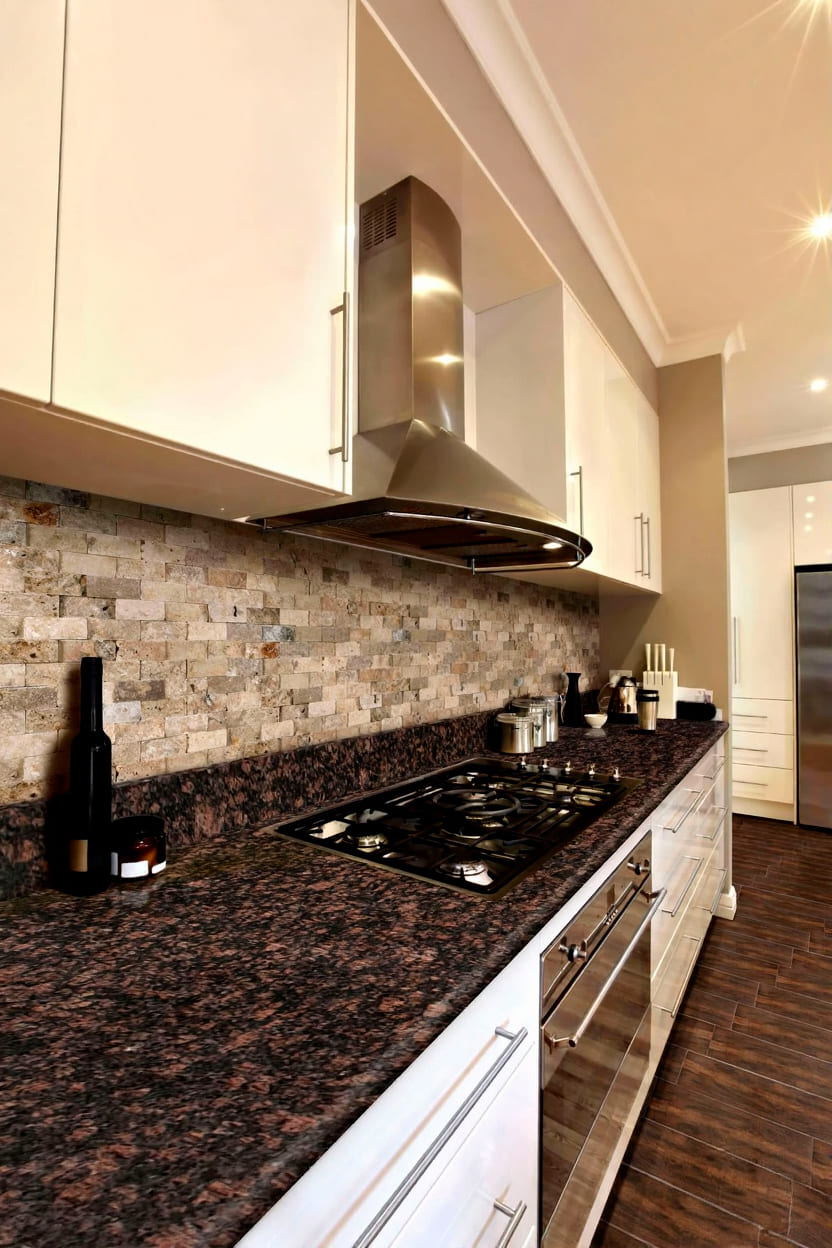 Гранитная плитка Тan Brown, Thermo/Polished 17