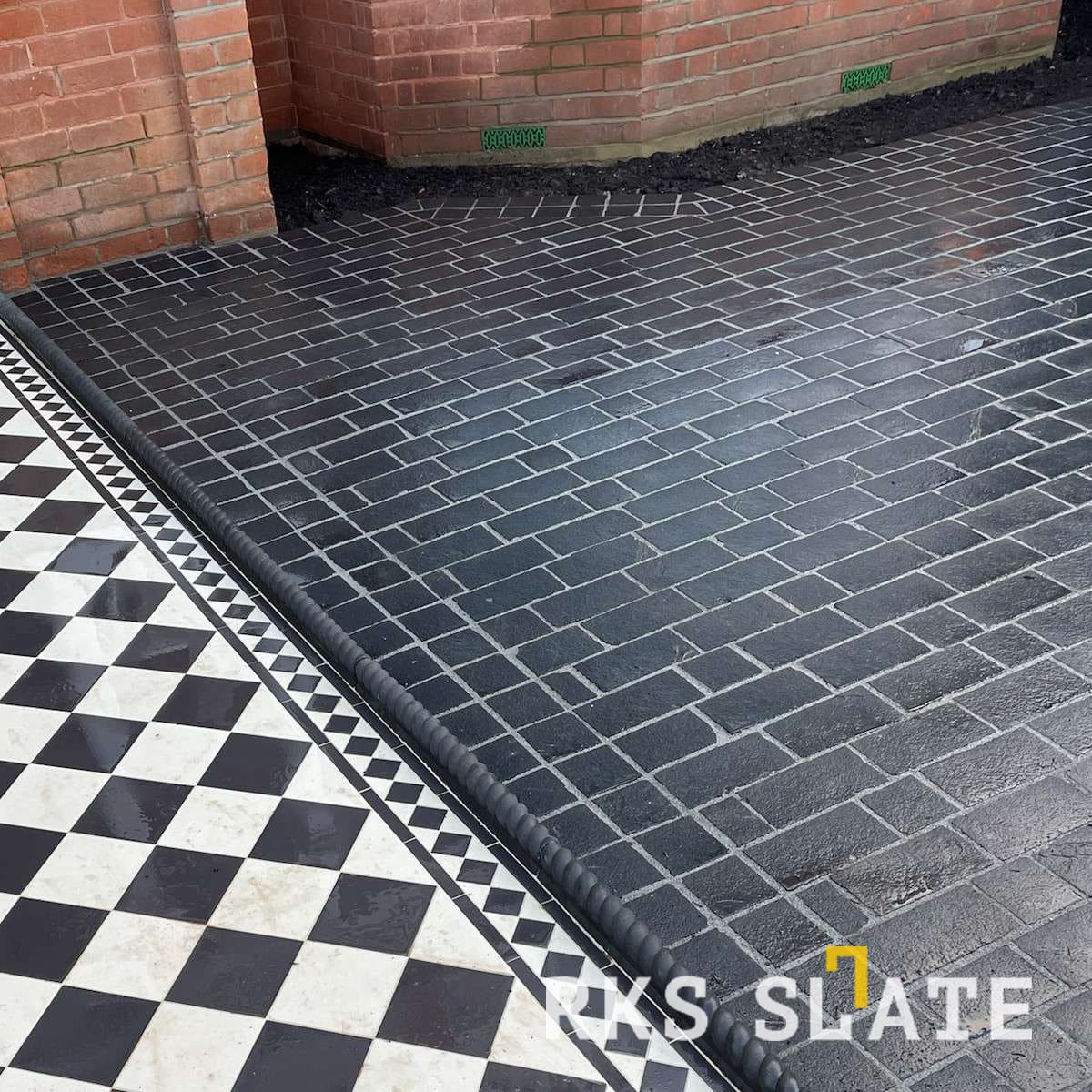 Брусчатка из известняка RKS Slate Belgian Black 200x100x40 мм 16