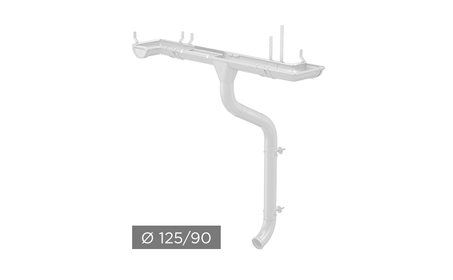 Водосточная система AQUASYSTEM PU 125/90 мм RAL 9003 в Липецке