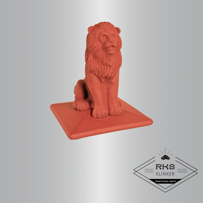 ᐉ Клинкерный оголовник на столб, Lion 01, Ruby red в Липецке