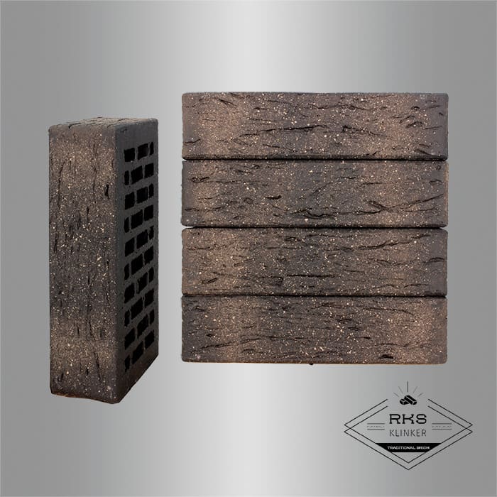 Кирпич облицовочный ЛСР, Графитовый с посыпкой, Рустик, 1НФ в Липецке