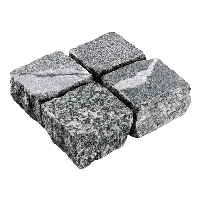 Гранитная брусчатка Snow Obsidian, Колотая, 100x100 мм в Липецке