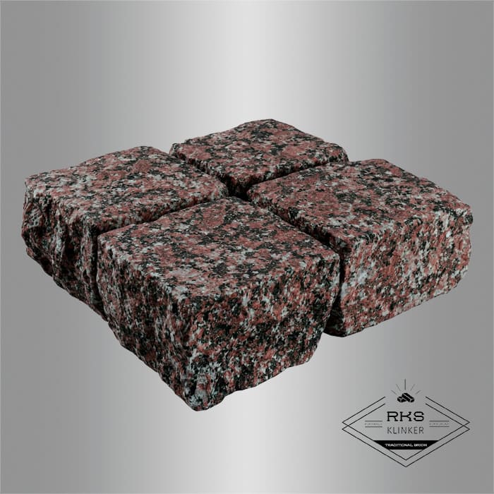 Гранитная брусчатка Гранатовый амфиболит, Колотая, 100x100 мм в Липецке