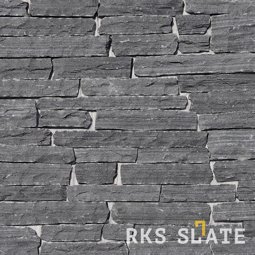 Фасадный облицовочный камень Monsoon Black Quartz Strips в Липецке