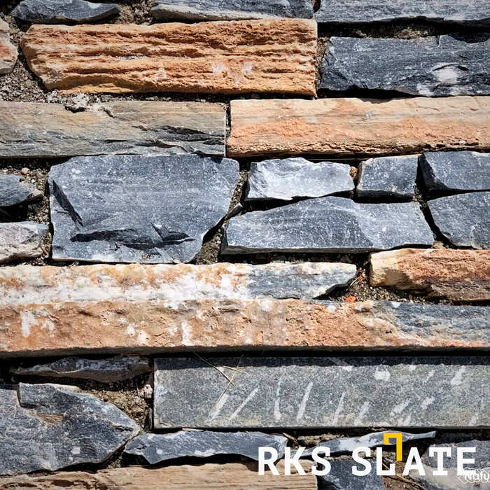 Фасадный облицовочный камень Rusty Black Quartz Strips в Липецке