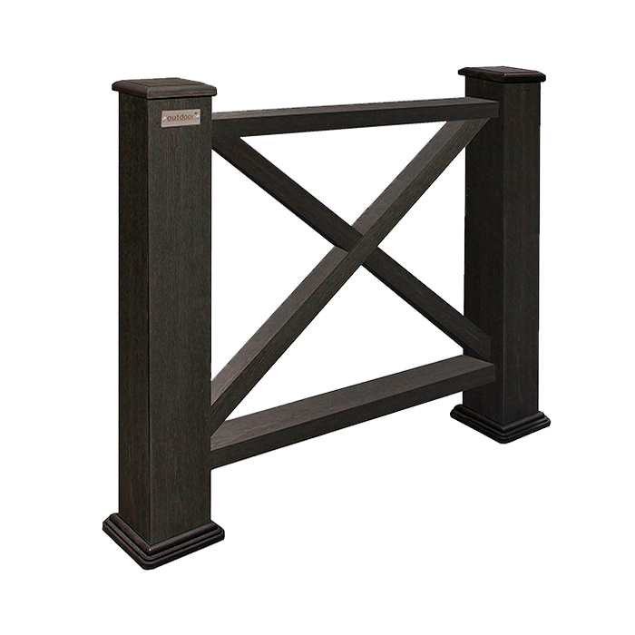Ограждение из ДПК Outdoor, Кантри, 3D STORM, Black в Липецке