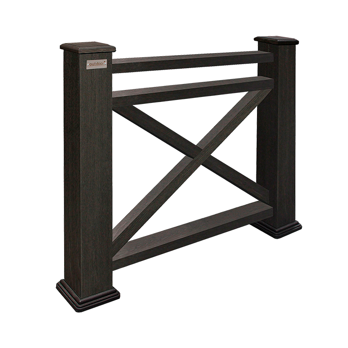 Ограждение из ДПК Outdoor, Кантри плюс, 3D STORM, Black в Липецке