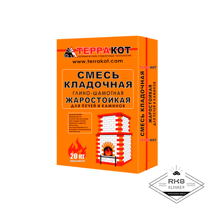 Смесь кладочная глино-шамотная Терракот, 20кг в Липецке