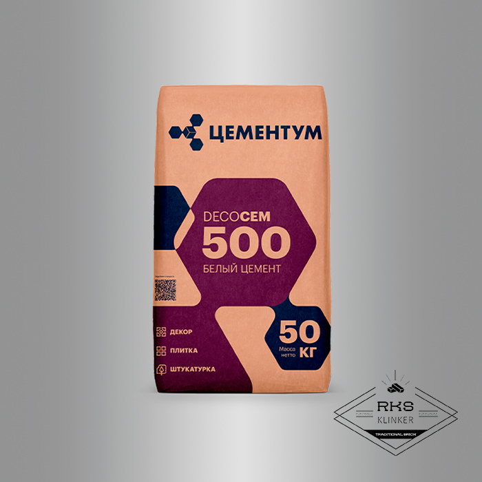 Цемент белый ЦЕМЕНТУМ DecoCEM 500, 50 кг в Липецке