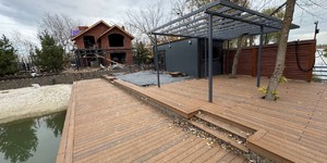 Террасная доска ДПК Turtle Shell Solid Australian Palisander Dual Thai Teak Co-Extrusion благоустройство пирса доской из дпк (1)