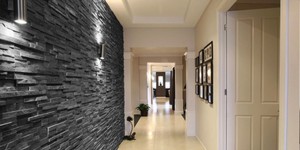 Декоративный камень в интерьере фото 3D панели RKS SLATE Сланец Black Slate купить натуральный камень (8)