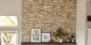 Камень для стен в интерьере фото проекта с применением 3D панели Сланец Beige Slate от бренда RKS SLATE (4)