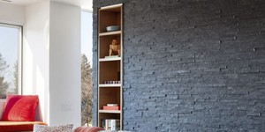 Черный камень для стен интерьера купить 3D панели RKS SLATE Сланец Matt Black Slate Classic (5)