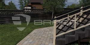 Официальный дилер тротуарной плитки Браер в Воронеже - РКС Клинкер. На фото - тротуар из плитки Старый Город ЛАНДХАУС песчаник
