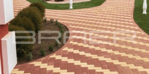 Узоры из тротуарной плитки BRAER, Прямоугольник, Красный и желтый (5)